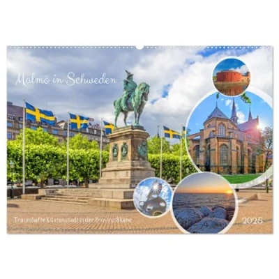 Abbildung von Malmö in Schweden (Wandkalender 2025 DIN A2 quer), CALVENDO Monatskalender