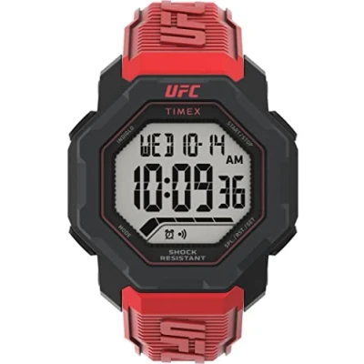 Abbildung von Timex UFC Strength Knockout 48mm Herren Armbanduhr aus rotem Kunstharz TW2V88200