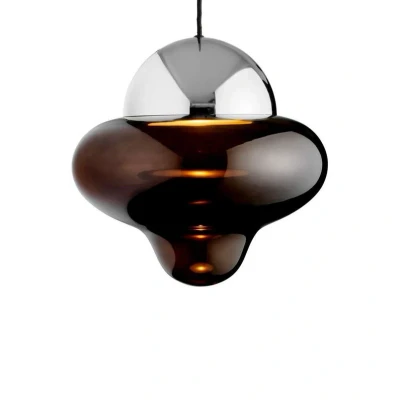 Abbildung von LED Hängeleuchte Nutty XL, braun / chromfarben, Ø 30 cm