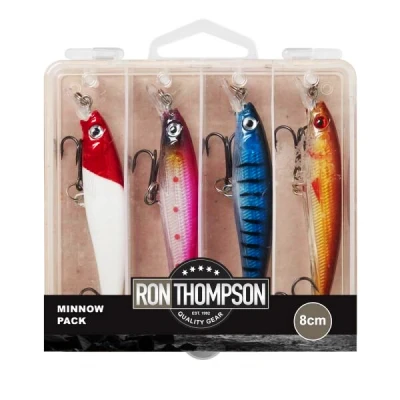 Abbildung von Ron Thompson Minnow Pack in Box 8cm 4 Stück Wobbler