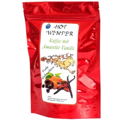Abbildung von Aromatisierter Kaffee (Hot Winter Amaretto Vanille,200g) winterlicher Geschmack Ganze Bohne