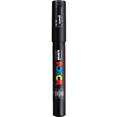 Abbildung von uni ball 186799 POSCA Marker mit extra feiner Rundspitze, schwarz