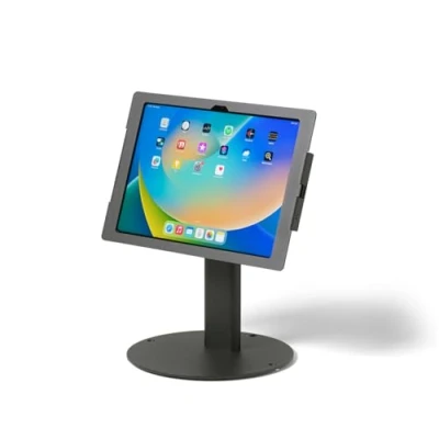 Abbildung von Tabdoq Tischhalterung drehbar und neigbar kompatibel mit iPad 10. Generation, 10,9 Zoll, schwarz