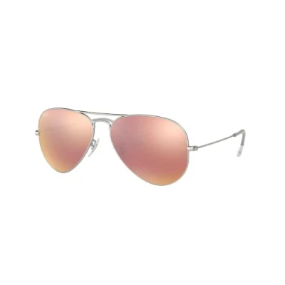 Abbildung von Ray Ban Sonnenbrille Aviator Large RB3025 019/Z2 58 Matte Silver Brown Mirror Pink
