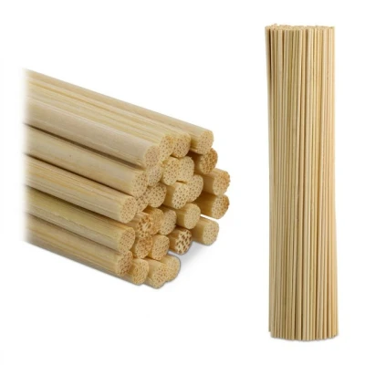 Abbildung von Relaxdays Bambusstäbe, 500er Set, 30 cm, Bambusstöcke zum Basteln, Rankhilfe für Zimmerpflanzen, Bastelstäbe rund, Natur