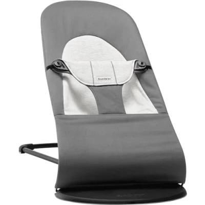 Abbildung von BabyBjörn Balance Soft Babywippe Gewebe Jersey Stoff, Dunkelgrau/Grau