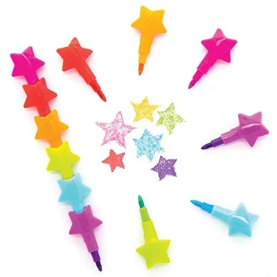 Abbildung von Baker Ross AX331 Star Swap Point Malstifte für Kinder Packung mit 8 Malstiften Kinder, um sie zu ihren Federmäppchen, Bastelbedarf oder Gastgeschenken hinzuzufügen.
