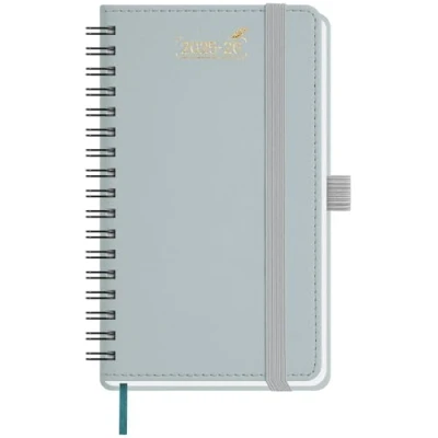 Abbildung von BEZEND 18 Monate Taschenkalender 2025 2026 klein (Juli 25 Dez 26), Kalender 25/26 Wochenplaner A6 1 Woche 2 Seiten mit Spalten, Terminplaner Ringbuch PU Leder Softcover, Graublau