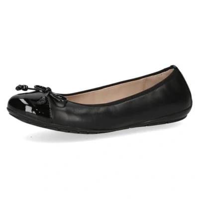 Abbildung von CAPRICE Damen Ballerinas aus Leder mit Lack, Schwarz (Black Comb), 39 EU