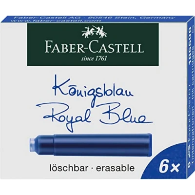 Abbildung von Faber Castell Standard Tintenpatrone (6 tlg., passend für viele Füllhalter, löschbar)
