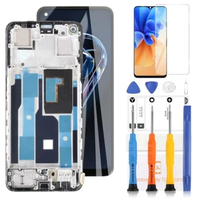 Abbildung von LADYSON LCD Display für Realme 9 PRO+ / PRO Plus RMX3392 RMX3393 Touchscreen Digitizer Assembly Ersatz Set mit Werkzeug (Schwarz Rahmen, Version TFT Highlight)