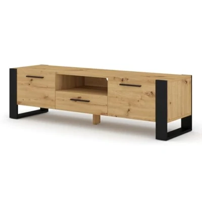 Abbildung von BIM Furniture TV Stand Nuka 160 cm Lowboard Schrank Tisch Sideboard Kommode Hi Fi (Artisan Eiche)