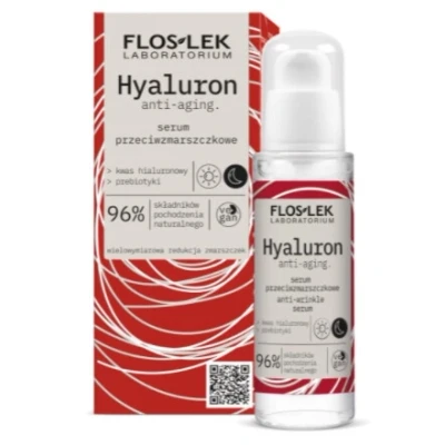 Abbildung von Floslek HYALURON Anti Falten Serum für Gesicht, Hals und Dekolleté Naturkosmetik Aging Effekt Hyaluronsäure Präbiotika 30 ml