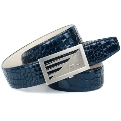Abbildung von Anthoni Crown Ledergürtel, in Kroko Design blau