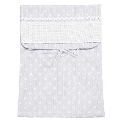 Abbildung von Filet Elegantes und Feines Lätzchen, komplett aus Baumwolle mit Aida Leinenstickerei, ideal für Babys Kleinkinder, 100% Made in Italy, Farbe weiß