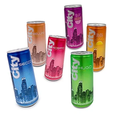 Abbildung von 72 Mix Dosen City Rosato &amp; Hugo Secco Bellini Sunrise Orange Sunset Maracuja (72 x 200ml) inkl. EINWEGPFAND