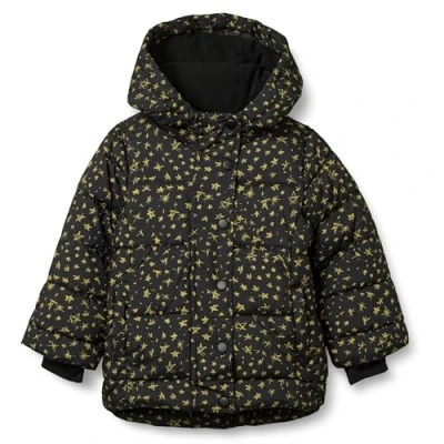 Abbildung von Amazon Essentials Baby Mädchen Schwere Pufferjacke mit Kapuze, Schwarz Sterne, 18 Monate