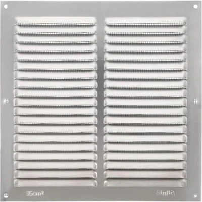 Abbildung von Amig Quadratisches Lüftungsgitter aus Aluminium mit Moskitonetz für Luftauslässe Ideal Decken Maße : 200 x mm Farbe: Silber