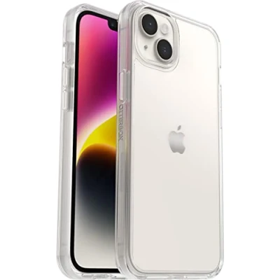 Abbildung von OtterBox Symmetry Clear Hülle für iPhone 14 Plus, sturzsicher, schützende Hülle, 3X antimikrobiell, Transparent