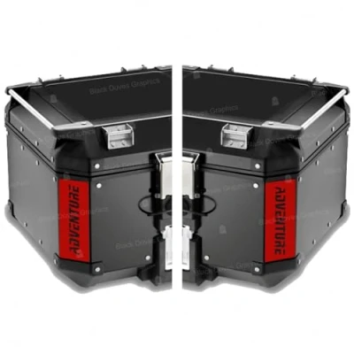 Abbildung von Reflektierende Aufkleber kompatibel mit Givi Monokey Trekker Outback Topcase Aluminium Top Case 42 58 Liter Motorrad (Rot)