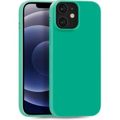Abbildung von MyGadget Hülle kompatibel mit iPhone 12 Mini robuste Handyhülle TPU Case Slim Silikonhülle Back Cover Kratzfest Schutzhülle matt Smaragdgrün
