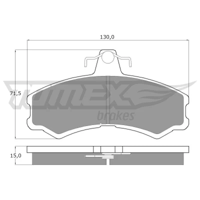Abbildung von TOMEX brakes TX 10 45 Bremsbelagsatz Vorderachse exkl. Verschleißwarnkontakt IVECO: Massif Single Cab, Pickup, SANTANA: PS10 / Anibal SUV