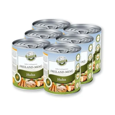 Abbildung von Bellfor Hundefutter Nass mit Huhn Freiland Menü 4,800 g 6x800