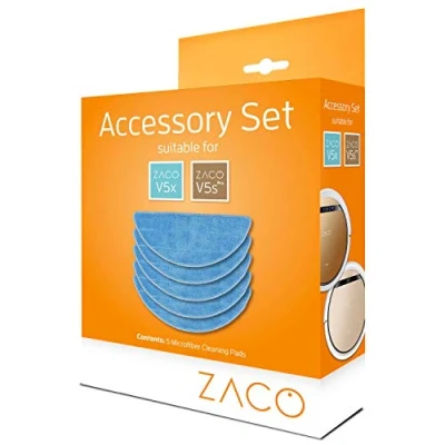 Abbildung von ZACO Saugroboter Zubehör Set 5x Ersatz Mikrofasertücher für V5x &amp; V5sPro, V5sPro und V5x, (5 tlg., Wischtücher), Original Ersatzteile Zubehör, Mikrofaser Wischtücher