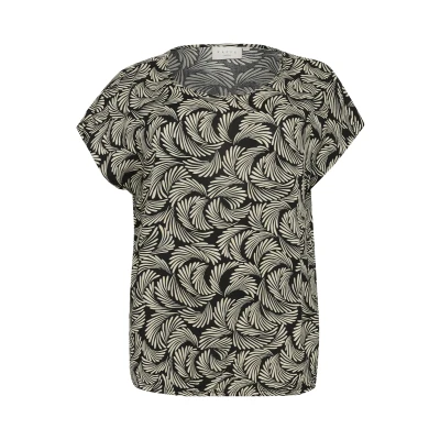 Abbildung von Kaffe Curve Sonna Stanley Tshirt print, Damen, Größe: 44, Black deep antique white print