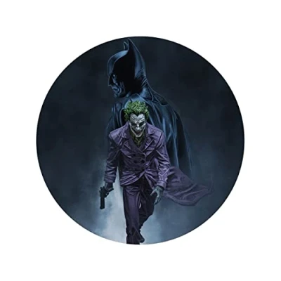 Abbildung von Tortenaufleger Batman und Joker 2, rund 20cm Fondantpapier PREMIUM