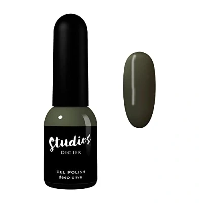 Abbildung von DidierLab Premium UV Nagellack Deep Olive Gel Farbgel für Gelnägel Auftrag von 1 oder 2 Schichten Nägeln Stark Pigmentiert Leicht Aufzutragender Polish