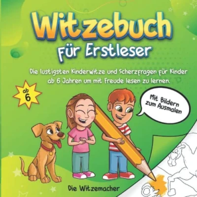 Abbildung von Witzebuch für Erstleser: Die lustigsten Kinderwitze und Scherzfragen Kinder ab 6 Jahren um mit Freude lesen lernen.