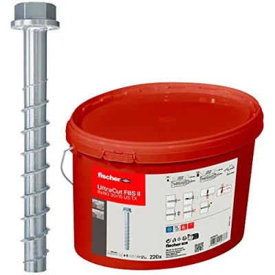 Abbildung von Fischer 563925 UltraCut FBS II 8x80 30/15 US Bucket(220) Betonschraube 8 mm 80 220 Stück