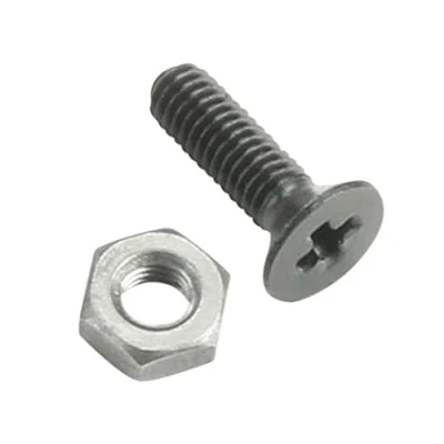 Abbildung von Adam Hall Hardware 5420 BLK M100 AH 100er Set Kreuzschlitzschraube M3 x 10 schwarz mit Mutter für XLR Buchsen im Beutel