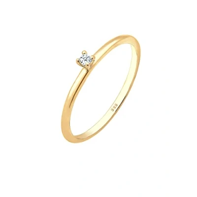 Abbildung von Elli DIAMONDS Diamantring Verlobung Solitär Diamant (0.015 ct) 585 Gelbgold, Verlobungsring
