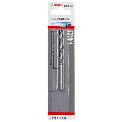 Abbildung von Bosch Professional 1x HSS Spiralbohrer PointTeQ (für Metall, 5,5 x 57 93 mm, Zubehör Bohrschrauber)