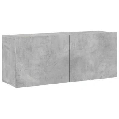 Abbildung von vidaXL TV Wandschrank, Schrank mit viel Stauraum, Wandmontage Fernsehschrank Regal, Hängeschrank Möbel Ständer, Modern, Betongrau