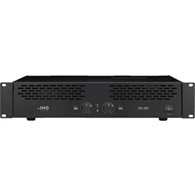 Abbildung von IMG STAGELINE STA 500 Stereo 2 Kanal PA Verstärker in Schwarz, Amplifier mit 400 Watt Leistung und Klinken Anschluss
