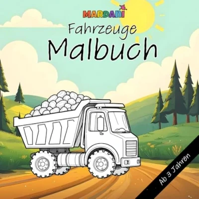 Abbildung von Fahrzeuge Malbuch Züge, Flugzeuge, Bagger und mehr zum Ausmalen für alle Altersgruppen