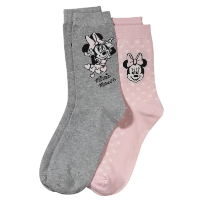 Abbildung von Mickey &amp; Minnie 2ER SET Socken, Damen, Größe: 35 38, Pink/grey