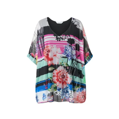 Abbildung von MIAMODA Druckbluse Mesh Bluse oversized Alloverdruck