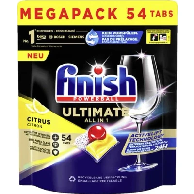 Abbildung von Calgonit finish Spülmaschinentabs POWERBALL ULTIMATE ALL IN 1 54 St.