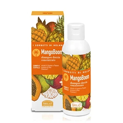 Abbildung von Helan, I Sorbetti MangoBoom Shampoo und Duschgel für Damen Herren mit Ananas Papaya, sanfter Körper Haare natürlichen Inhaltsstoffen Vitamin C, 150 ml