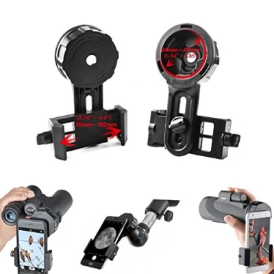 Abbildung von Gosky Teleskop Handy Fotoadapter, universal, schnell ausgerichtet, Digiscoping Adapter, kompatibel mit Ferngläsern, Monokular Spektiv, passend für Fast alle Smartphone Marken