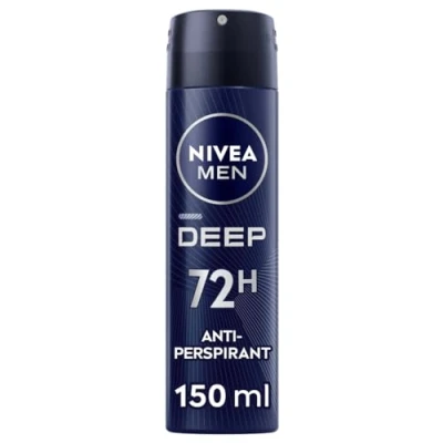Abbildung von NIVEA MEN DEEP Deospray 6 x 150 ml, Deodorant für Herren mit antibakterieller Formel Aktivkohle, Anti Transpirant 48 h intensive Frische