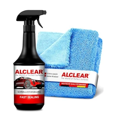Abbildung von ALCLEAR 71100SV Schnellversiegelung &amp; Mikrofaser Poliertuch 1 Liter Auto Reinigungsmittel