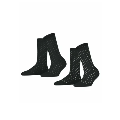 Abbildung von Esprit FINE DOT 2PACK WITH Pattern Socken, Damen, Größe: 35 38, Black