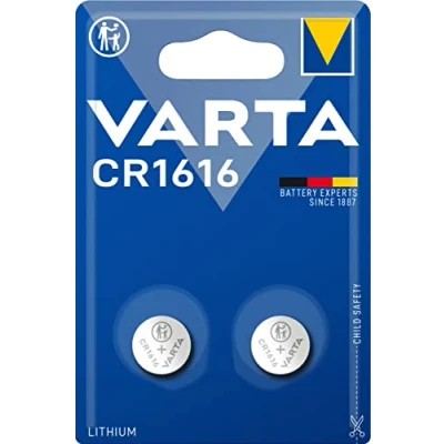Abbildung von VARTA Batterien Knopfzellen CR1616, 2 Stück, Lithium Coin, 3V, kindersichere Verpackung, für elektronische Kleingeräte Autoschlüssel, Fernbedienungen, Waagen