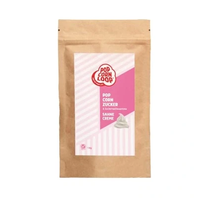 Abbildung von Popcornloop Popcornzucker Sahne Creme 1000g Zucker Aroma perfekt geeignet für Zuckerwatte und Popcorn zum zubereiten Zuhause Süßes Premium Zuckeraroma