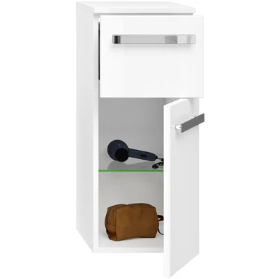 Abbildung von Saphir Unterschrank &quot;Serie 4005 Badschrank 30cm breit, 1 Tür, Schublade, inkl. Türdämpfer&quot;, Badezimmerschrank mit Glas Einlegeboden, 73 cm hoch, 33 tief